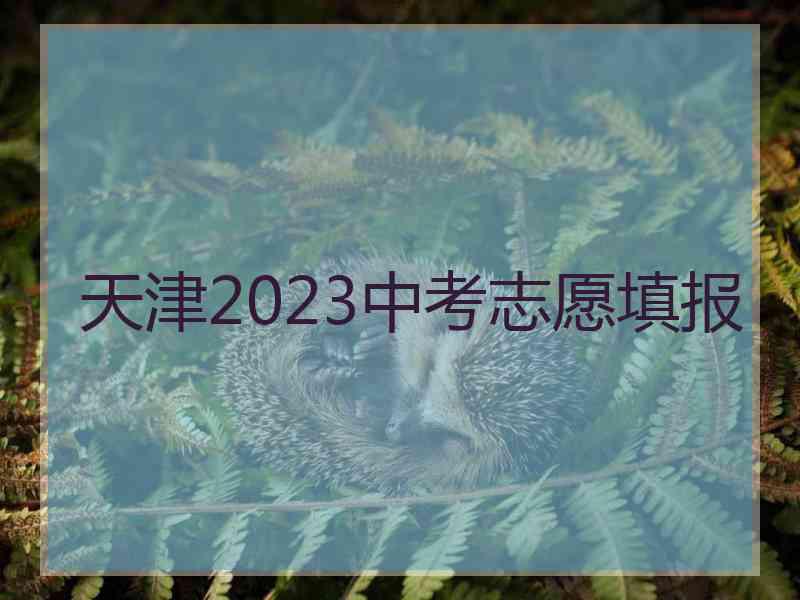 天津2023中考志愿填报