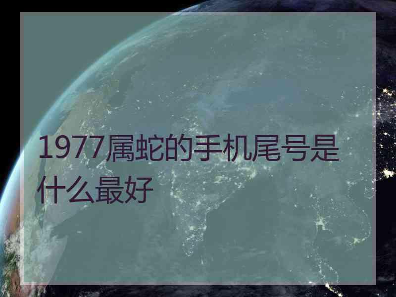 1977属蛇的手机尾号是什么最好