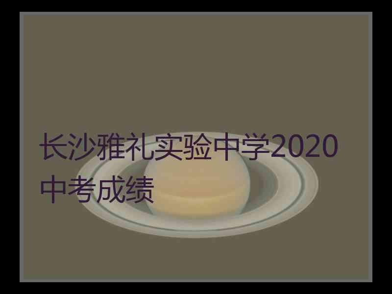 长沙雅礼实验中学2020中考成绩