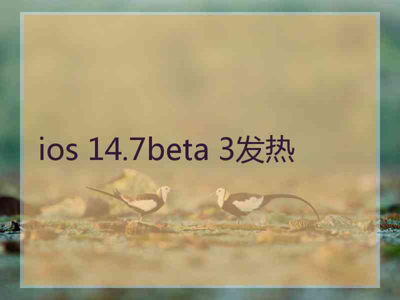 ios 14.7beta 3发热