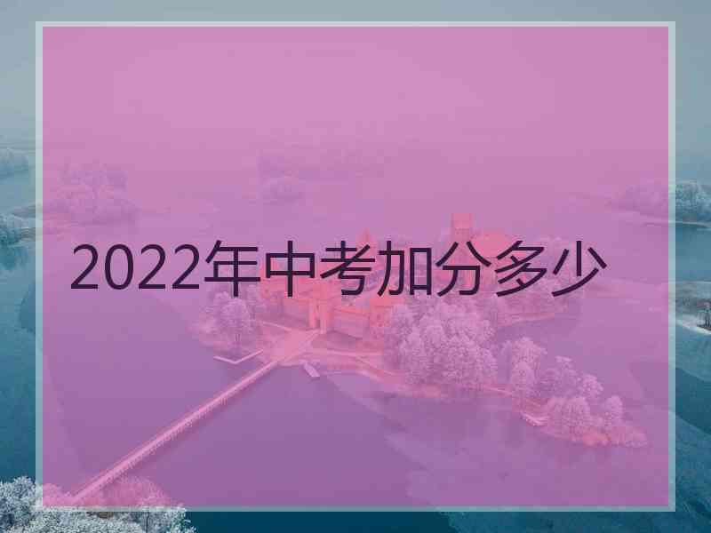 2022年中考加分多少