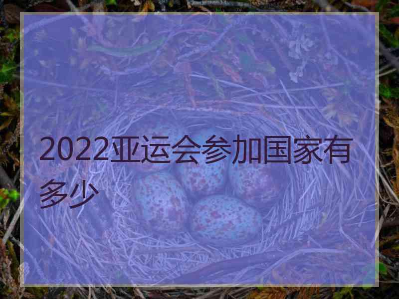 2022亚运会参加国家有多少