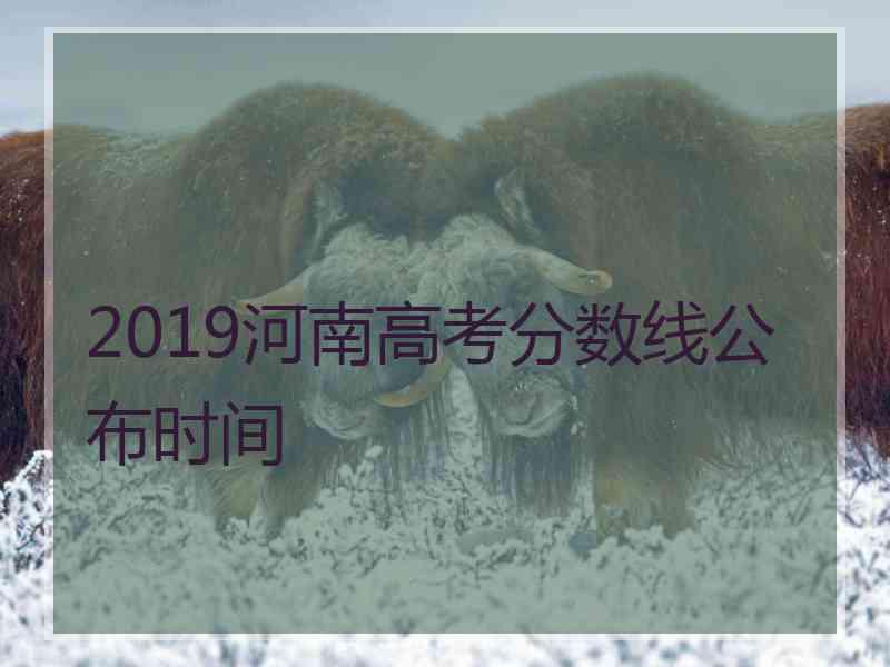 2019河南高考分数线公布时间