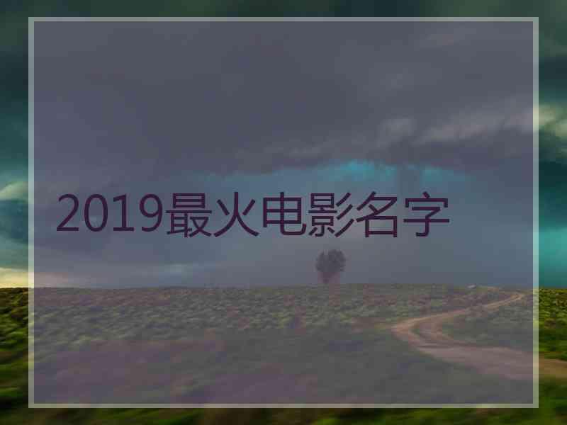 2019最火电影名字