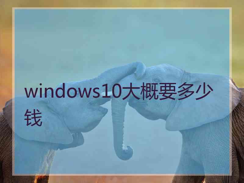 windows10大概要多少钱