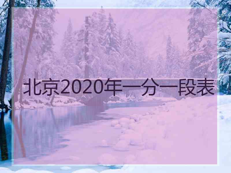 北京2020年一分一段表