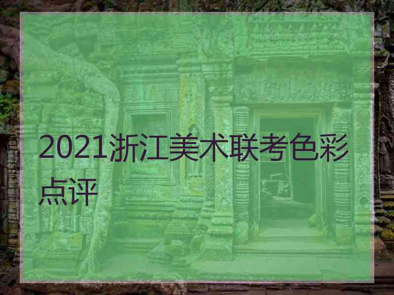 2021浙江美术联考色彩点评