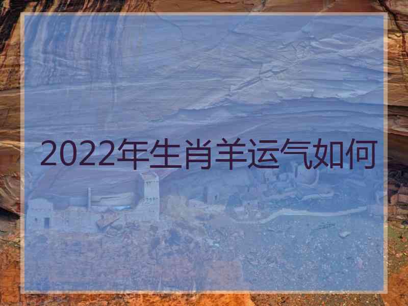 2022年生肖羊运气如何