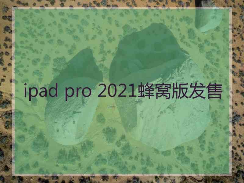 ipad pro 2021蜂窝版发售