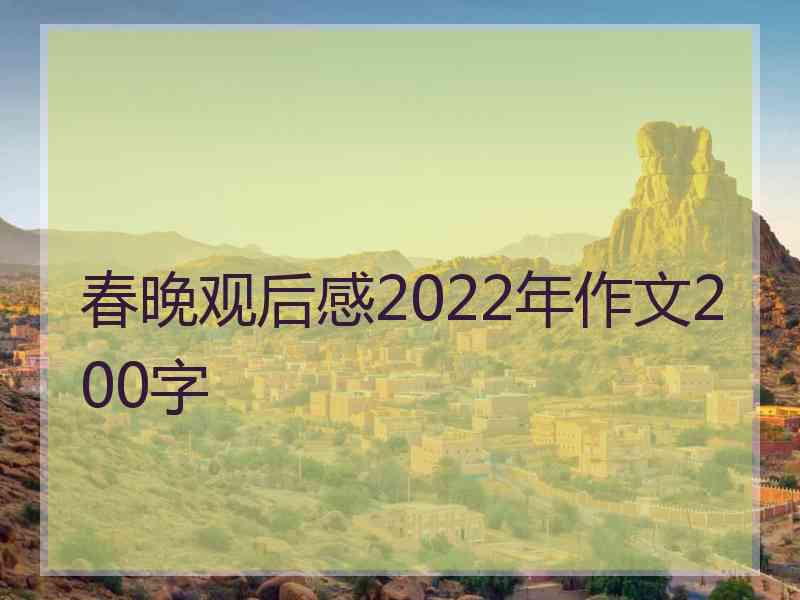 春晚观后感2022年作文200字