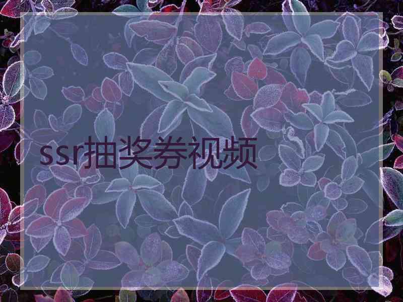 ssr抽奖券视频