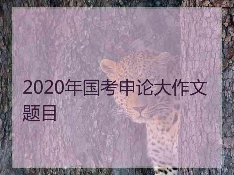 2020年国考申论大作文题目