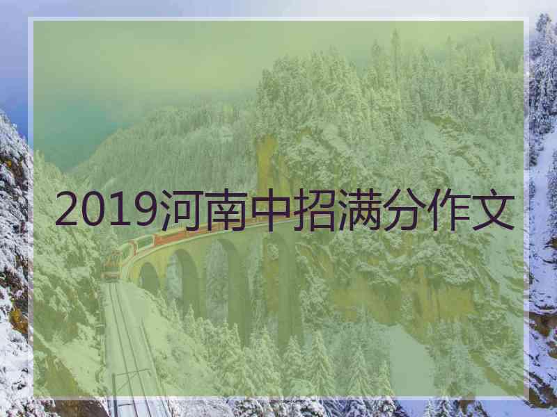 2019河南中招满分作文