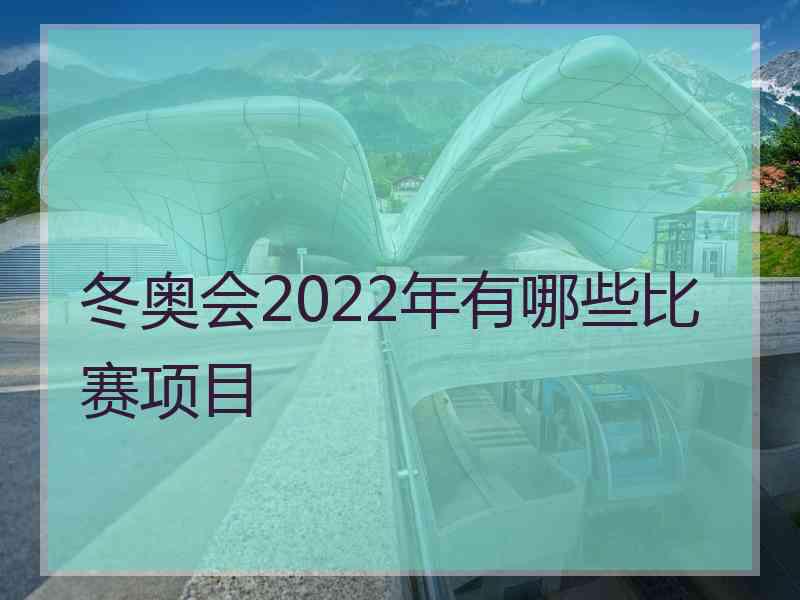 冬奥会2022年有哪些比赛项目