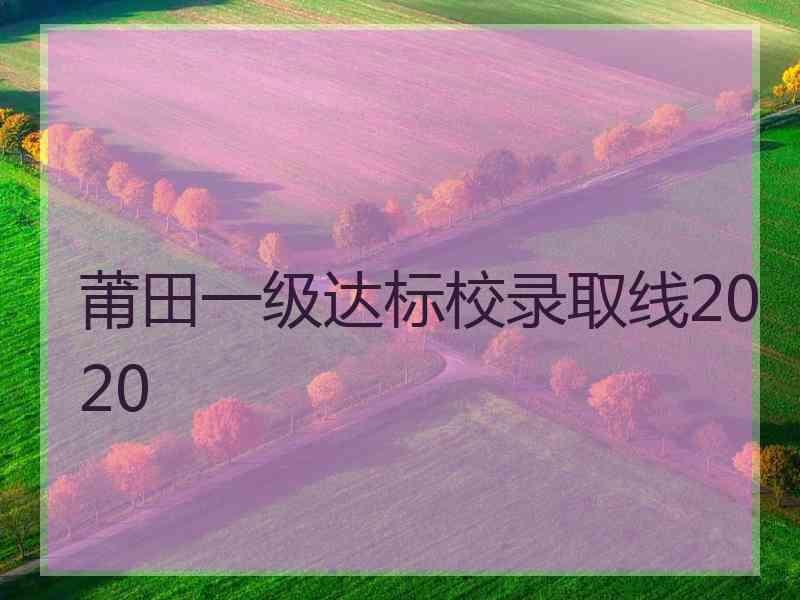 莆田一级达标校录取线2020