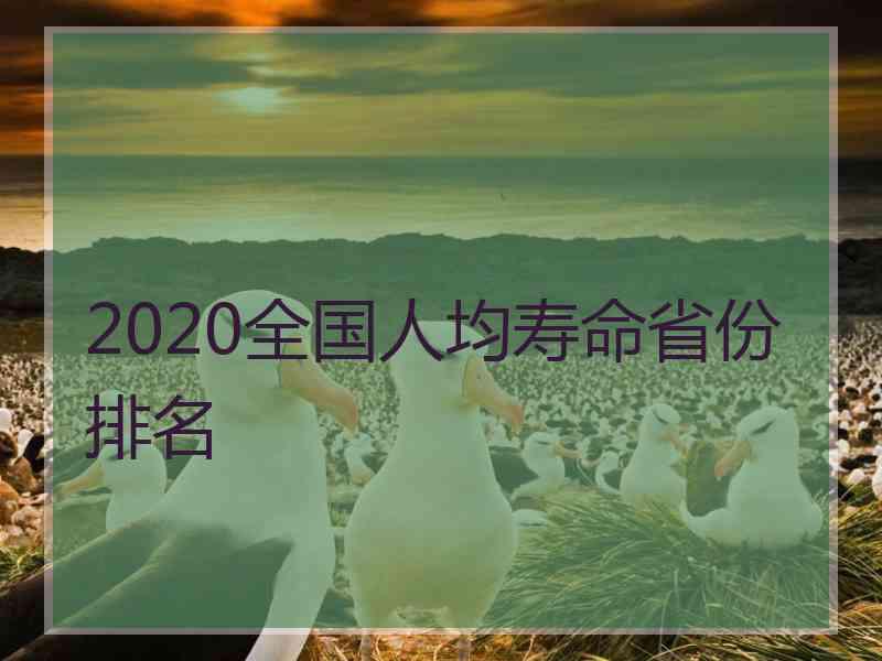 2020全国人均寿命省份排名