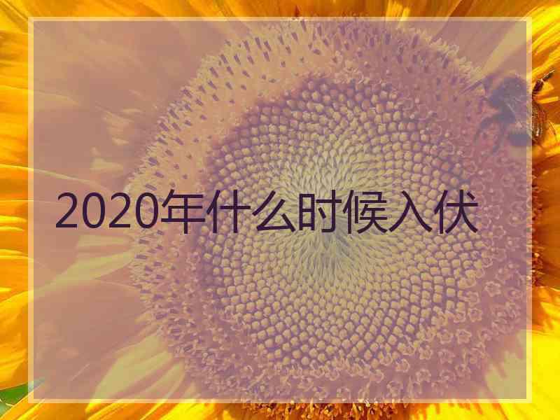 2020年什么时候入伏