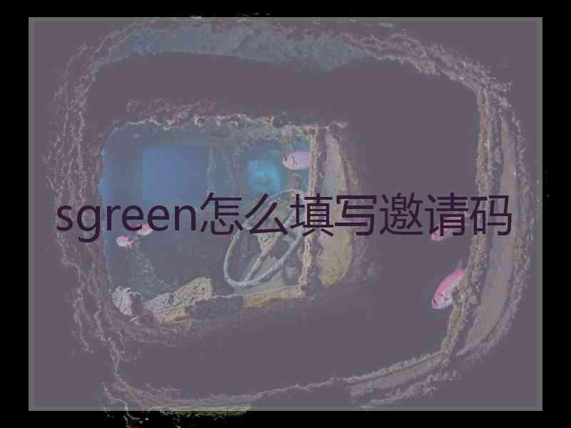 sgreen怎么填写邀请码