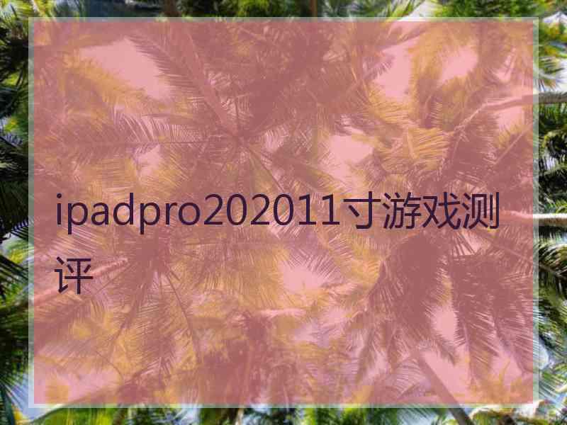 ipadpro202011寸游戏测评