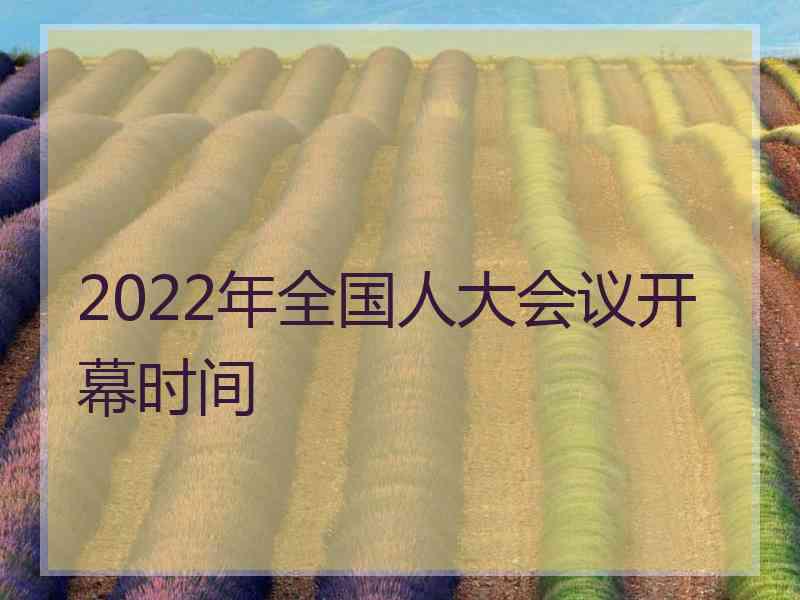 2022年全国人大会议开幕时间