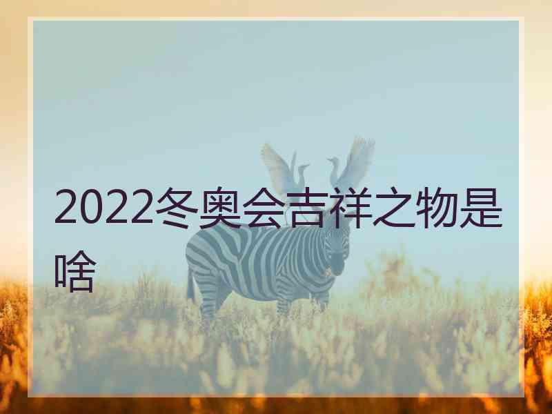 2022冬奥会吉祥之物是啥