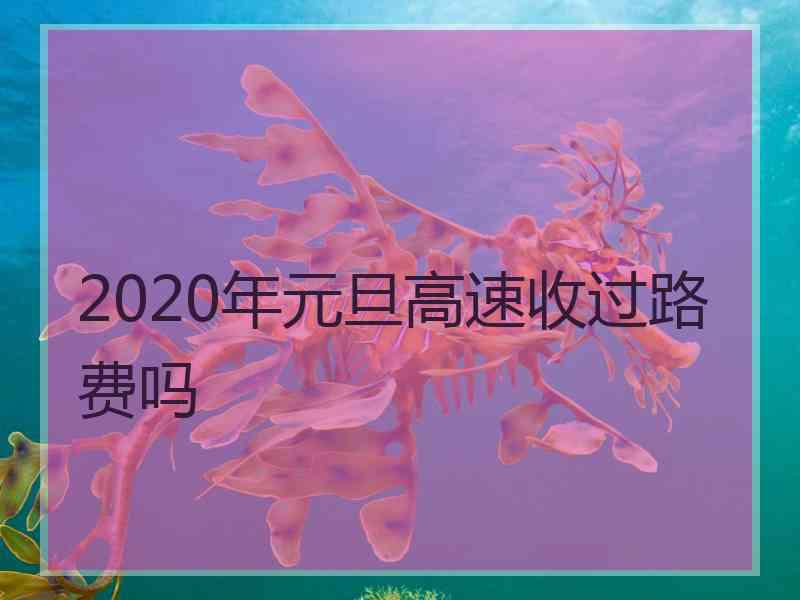 2020年元旦高速收过路费吗