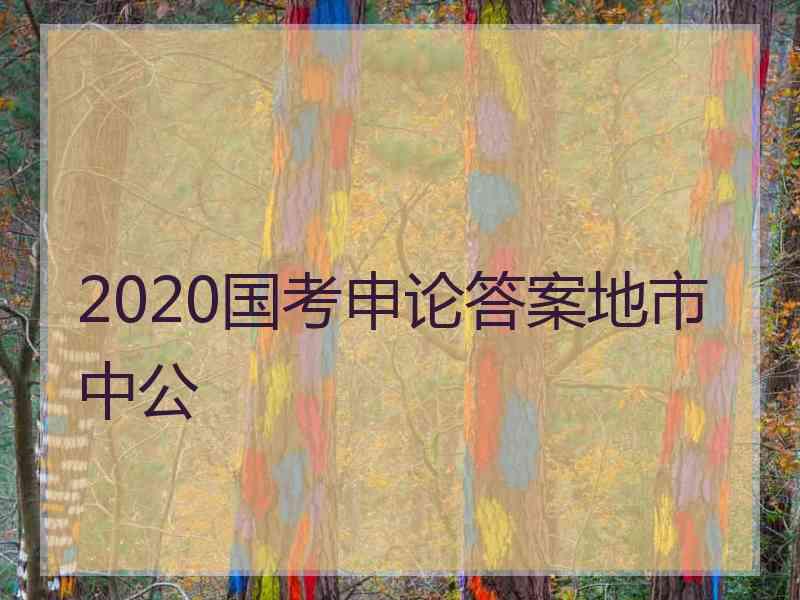 2020国考申论答案地市中公