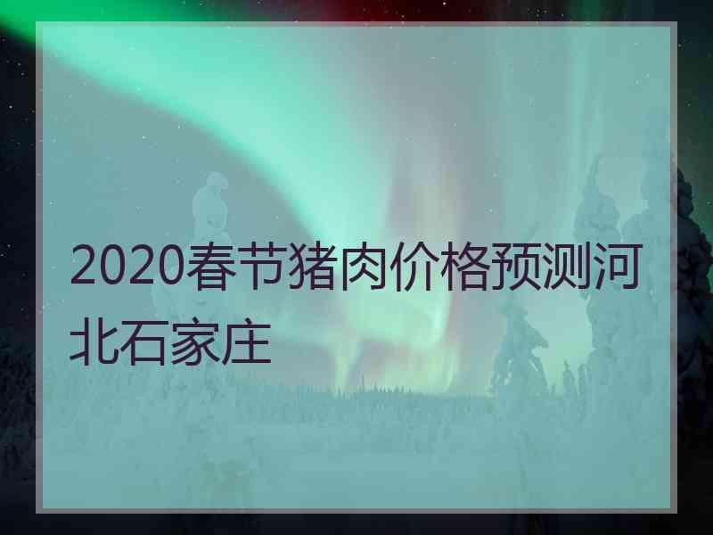 2020春节猪肉价格预测河北石家庄