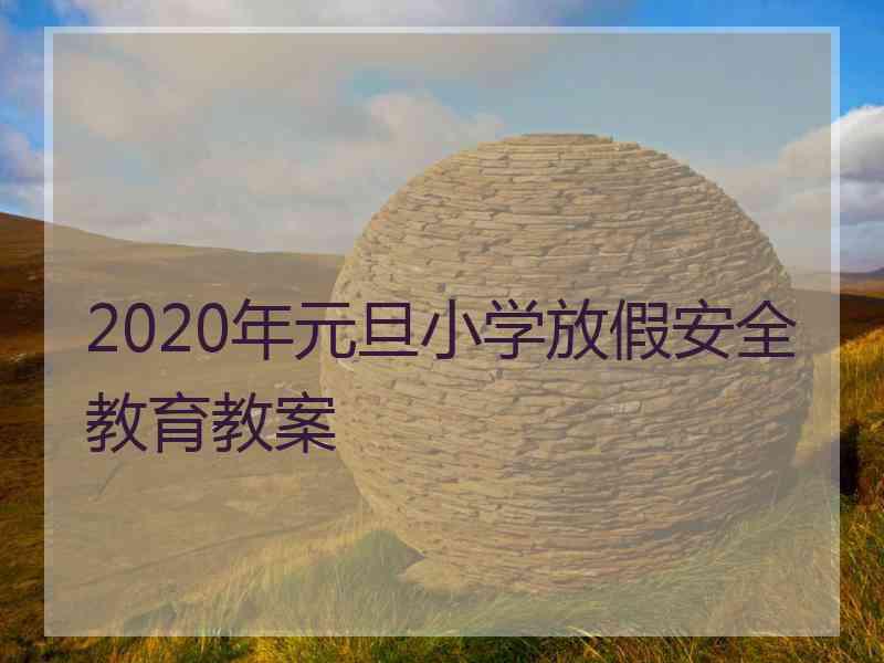 2020年元旦小学放假安全教育教案