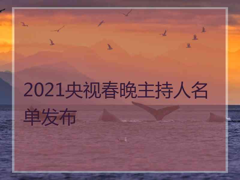 2021央视春晚主持人名单发布