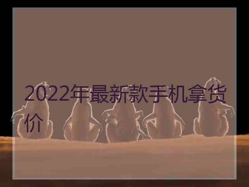 2022年最新款手机拿货价