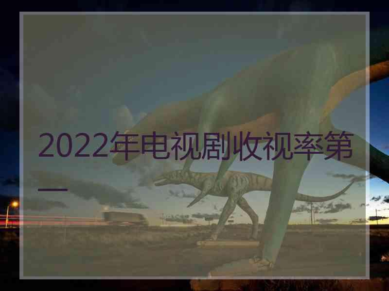 2022年电视剧收视率第一