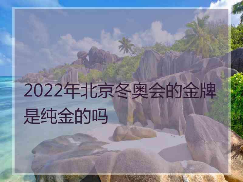 2022年北京冬奥会的金牌是纯金的吗