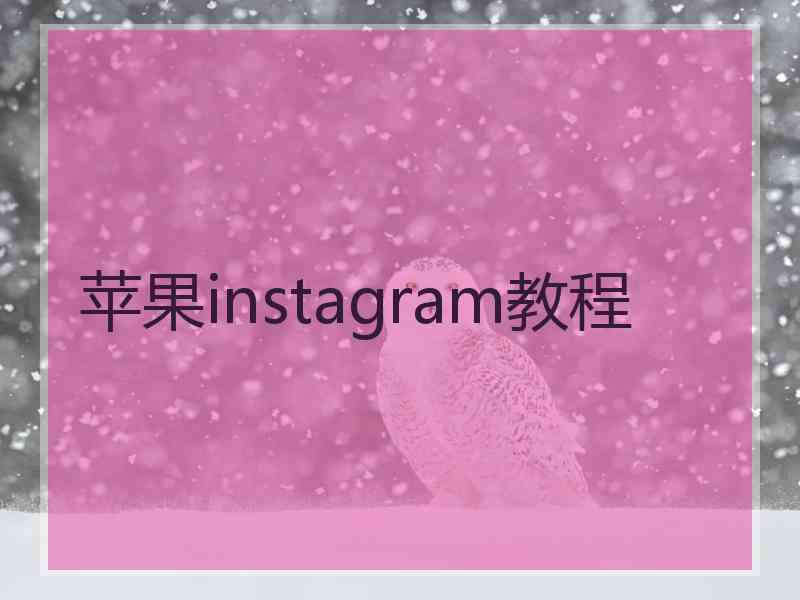 苹果instagram教程