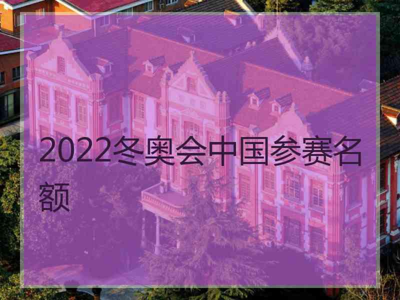 2022冬奥会中国参赛名额