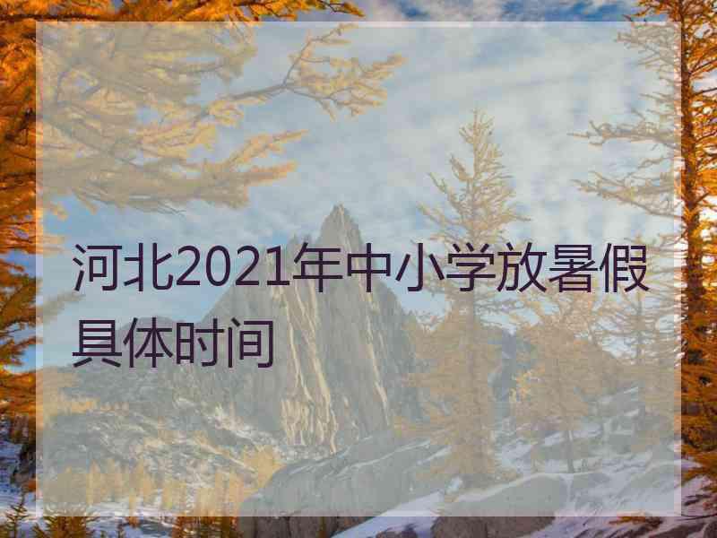 河北2021年中小学放暑假具体时间