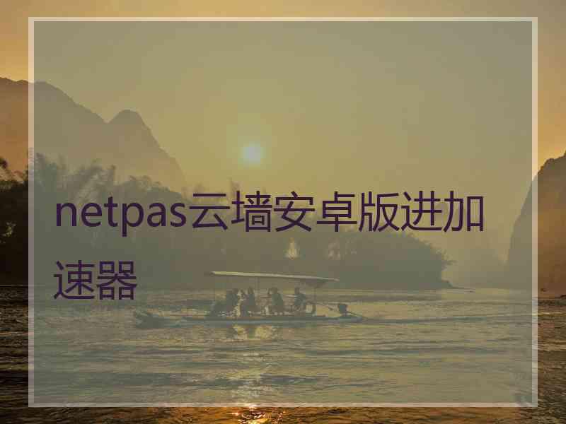 netpas云墙安卓版进加速器