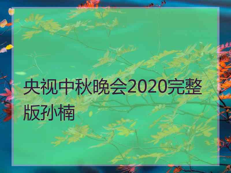 央视中秋晚会2020完整版孙楠