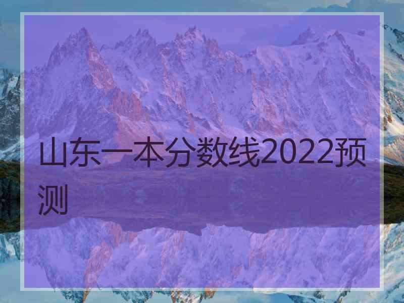 山东一本分数线2022预测