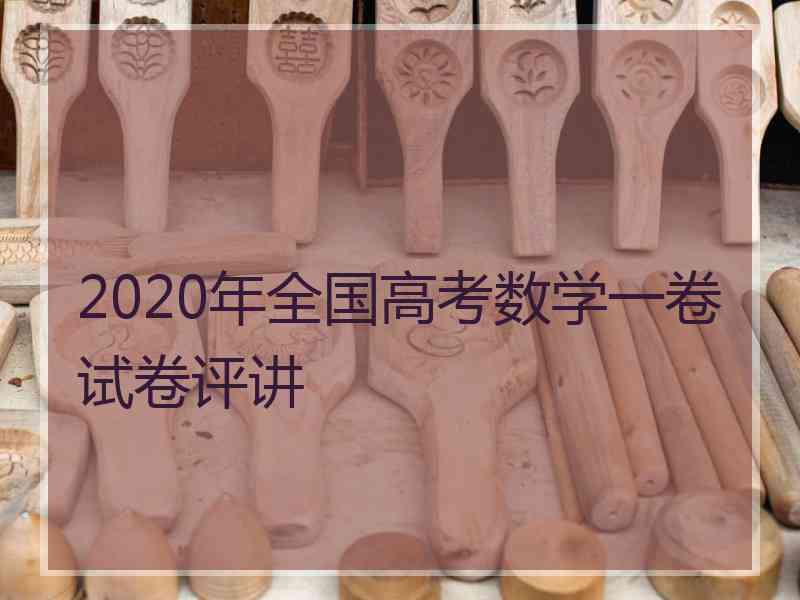 2020年全国高考数学一卷试卷评讲