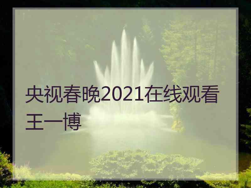 央视春晚2021在线观看王一博