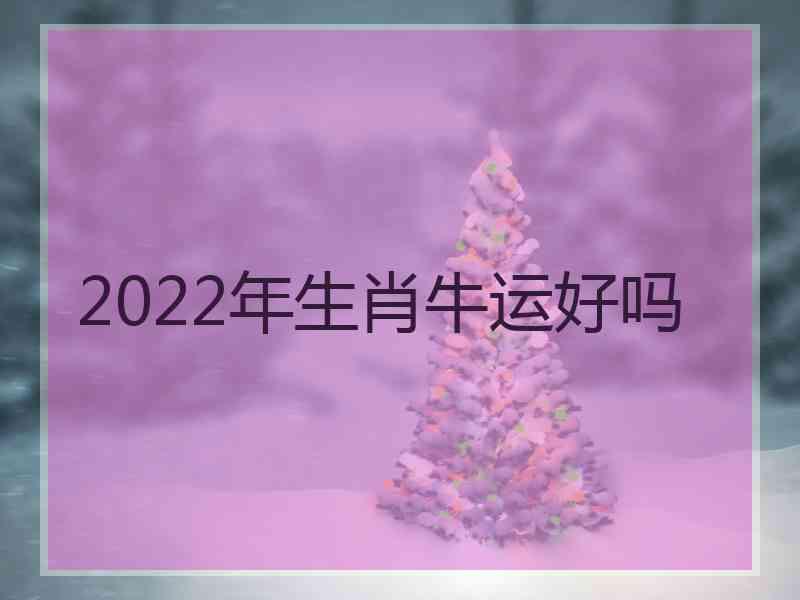 2022年生肖牛运好吗