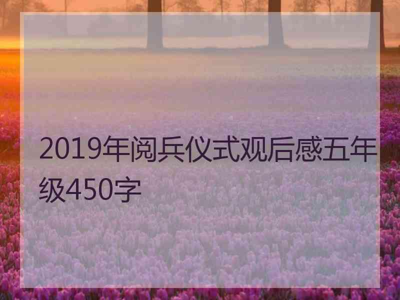 2019年阅兵仪式观后感五年级450字