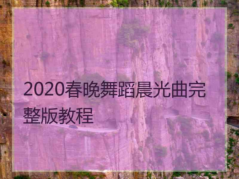 2020春晚舞蹈晨光曲完整版教程