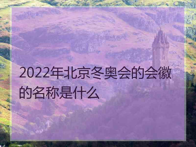 2022年北京冬奥会的会徽的名称是什么