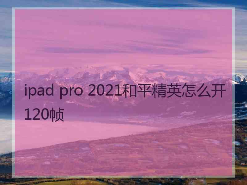 ipad pro 2021和平精英怎么开120帧