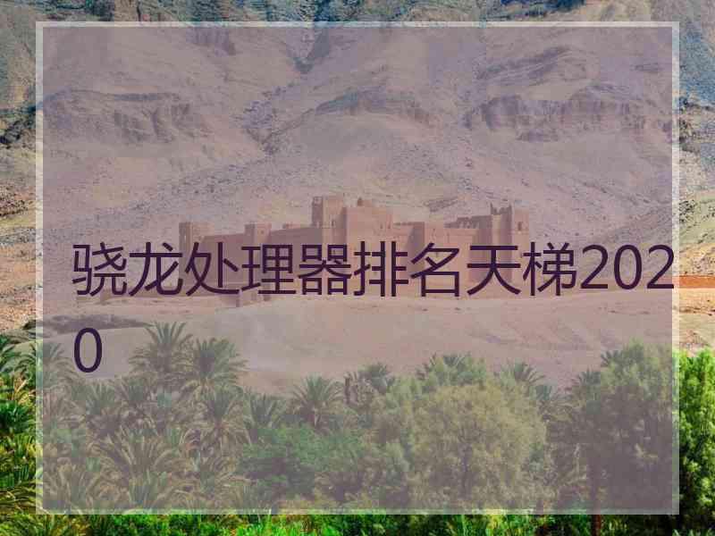 骁龙处理器排名天梯2020