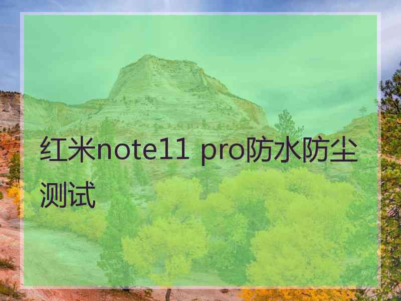 红米note11 pro防水防尘测试