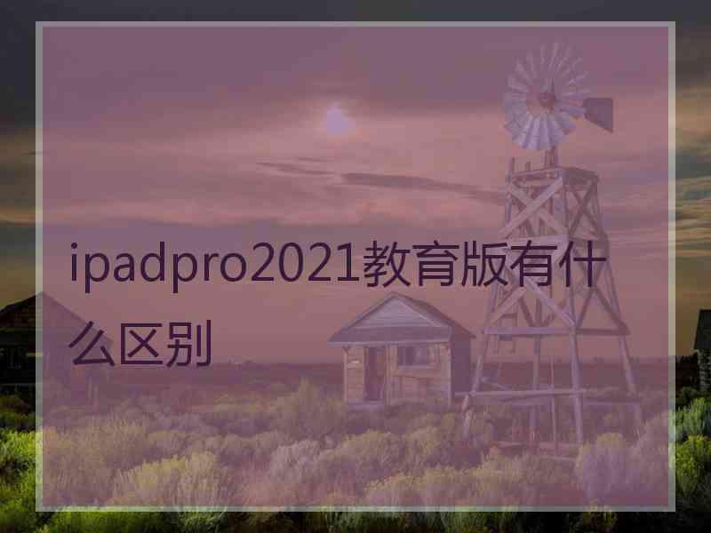 ipadpro2021教育版有什么区别