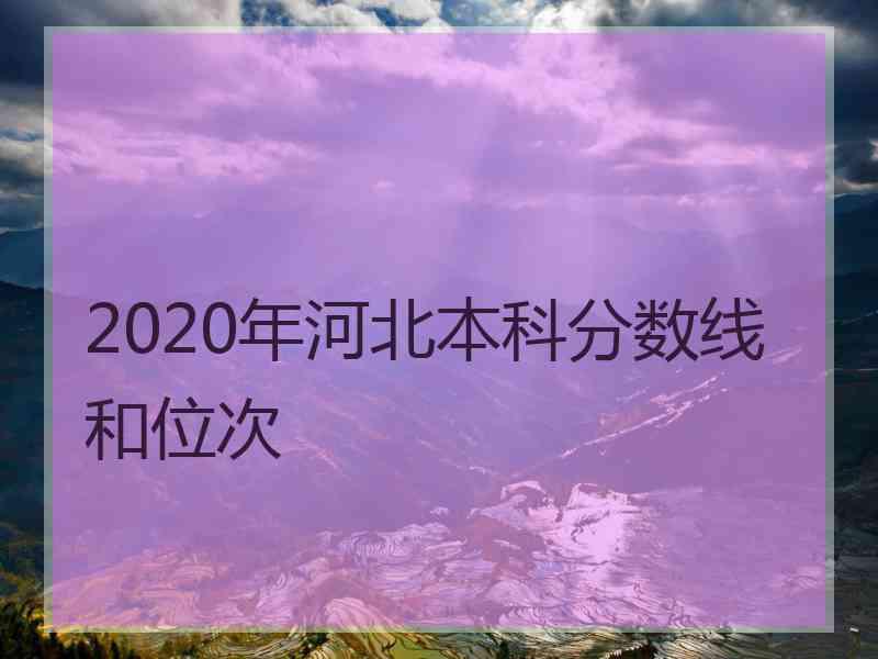 2020年河北本科分数线和位次